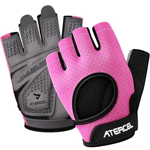 ATERCEL Gym Gloves for Women, Workout Gloves for Gym Weightlifting Exercise - color: Pink, size: Small