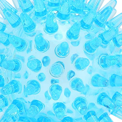 Spiky Massage Balls, Strength Recovery Exercise Ball, Hollow Soft Stress Reflexology, Stress Relief Massage Ball for Hand Wrist (Transparent Blue)(7CM) - size: 7CM