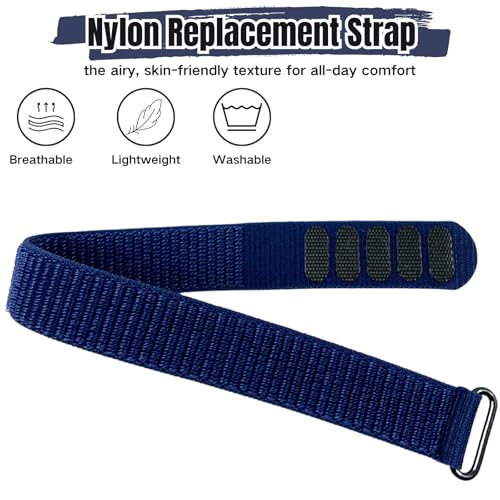 CAMTOVGCA Nylon Loop Compatible with Hume Band, Nylon Replacement Strap, Soft Adjustable Breathable Sport Wristband for Fitness Tracker - color: Blue