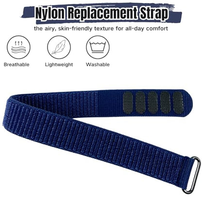 CAMTOVGCA Nylon Loop Compatible with Hume Band, Nylon Replacement Strap, Soft Adjustable Breathable Sport Wristband for Fitness Tracker - color: Blue