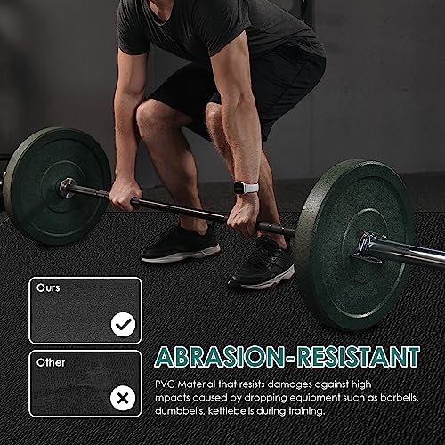Large Exercise Mat, 8' x 6'/8' x 4'/6' x 4' Extra Durable Workout Mats for Home Gym Flooring, High-Density Gym Mats Cardio Mat for Jump Rope, MMA, Stretch, HIIT, Shoe-Friendly, Non-Slip, Non-Toxic