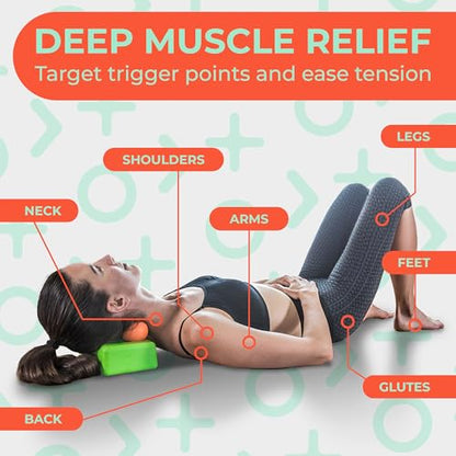 Sport Yoga Deep Tissue Massage Ball Set, Extra Firm – Lacrosse Ball Size (2.5in) Myofascial Release Balls for Feet, Back, Neck, Legs, & Arms – Trigger Point & Mobility Therapy (2-Pack) - style: Extra Firm