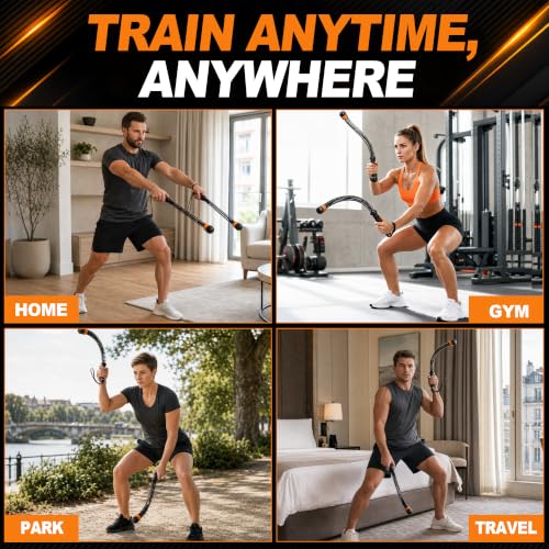 2-Pack Cordless Battle Ropes with Adjustable Weights, 3 lbs Total (1.5 lbs Each) Weighted Ropeless Training Ropes for Home Gym & Apartment, Silent Indoor HIIT Workout Equipment for Men & Women