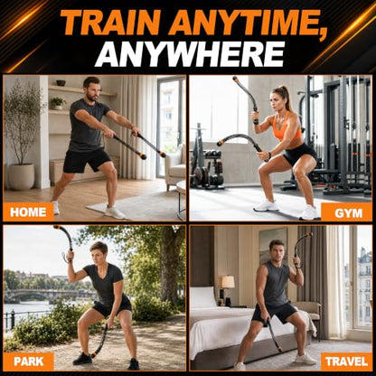 2-Pack Cordless Battle Ropes with Adjustable Weights, 3 lbs Total (1.5 lbs Each) Weighted Ropeless Training Ropes for Home Gym & Apartment, Silent Indoor HIIT Workout Equipment for Men & Women