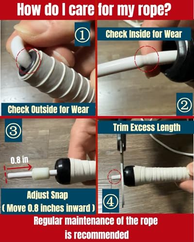 Boxing Jump Rope - Tangle-Free, 16% Heavier than Regular PVC Ropes, Adjustable Length, Hand-Wrapped Anti-Slip Grip Band Included - Ideal Skipping Rope for Boxing Training