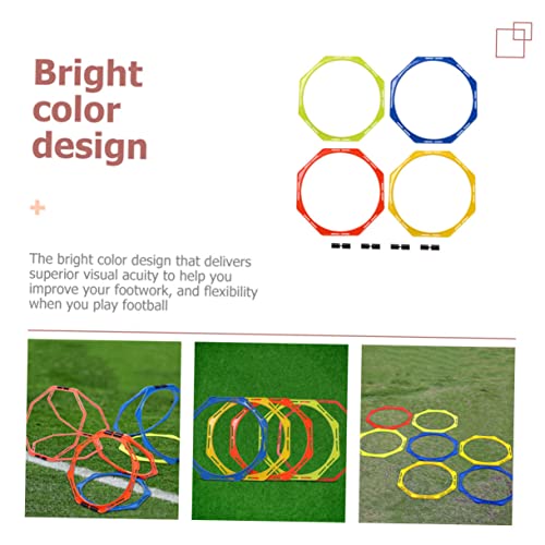 POPETPOP 4 Pack Speed Agility Training Set Multi-Functional Training Agility Rings Soccer Hurdles Circles Workout Rings Soccer Gear