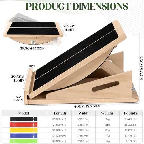 Slant Board 2-in-1 Calf Stretcher for Squats, Balance Board 500 LB