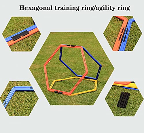 Hexagon Agility Ring Training Circle Ring Speed Agility Ladder Physical Training Ring Football Footwork Trainer Hurdles Agility Ladder Fitness Equipment Multicolor Training Ring 3Pcs