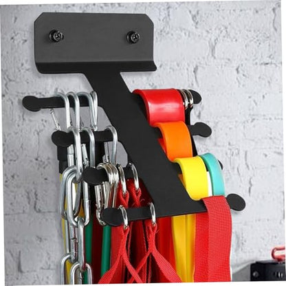 Gym Wall Storage, 4 Layers Heavy Duty Metal Gym Equipment Storage, Sapce-Saving Wall Mount Organizer, Non Slip Resistance Band Rack for Home Workout