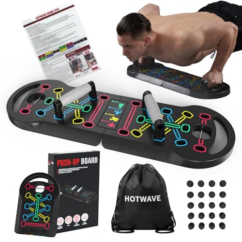Push Up Board Fitness, Portable Foldable 20 in 1 Push Up Bar at Home Gym, Pushup Handles for Floor. Professional Strength Training Equipment For Man and Women - color: Black