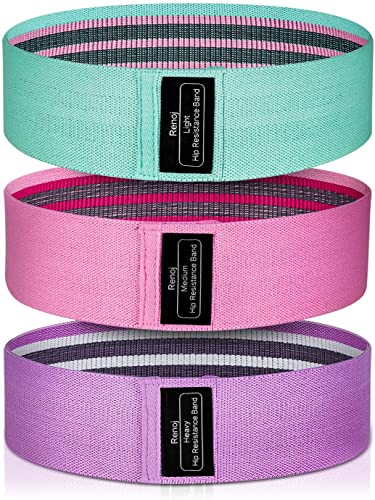 Bundle Set of 8 Resistance Bands for Workout, 3 Fabric Booty Bands and 5 Latex Exercise Bands with 2 Portable Bags