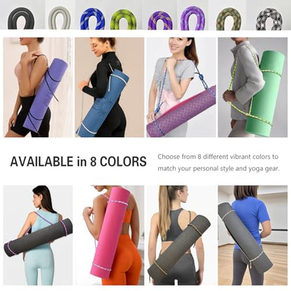DAOSUN Yoga Mat Strap - 8MM Adjustable Paracord Carrier for Carrying Yoga Mats, Camping Pads & Blankets (Strap Only)