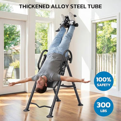 YOLEO Gravity Inversion Table for Back Pain Relief 2026 New Inversion Table w/Lumbar Support Easy to Assemble Back Stretcher Machine 300 lbs