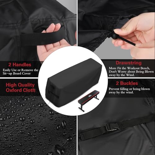 Weight Bench Cover - Exercise Workout Bench Cover Waterproof Protective Covers for Sit-Up Board, Black - size: 45"L×12"W×16"H