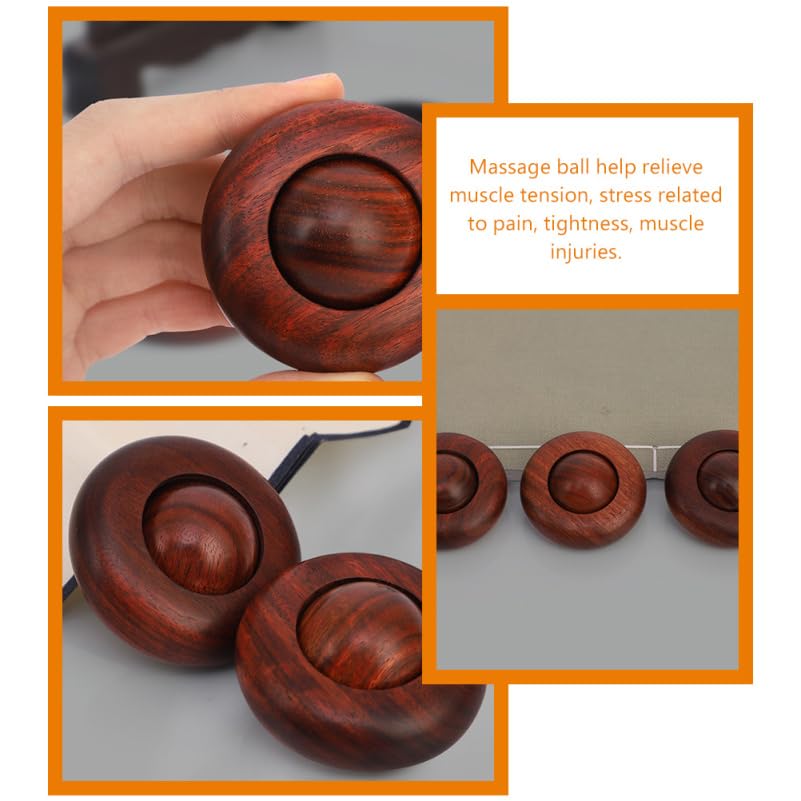 Handheld Wooden Massage Ball Small Round Hand Massager for Muscle Tension Relief Stress Relaxation Portable 2.04In Smooth Design