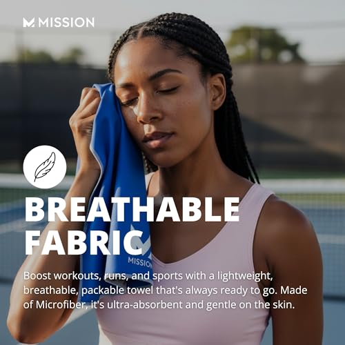 MISSION Original Cooling Towel - Soft, Durable Microfiber - Cools Up to 2 Hours - UPF 50 Sun Protection - Machine Washable - color: Alloy Heather