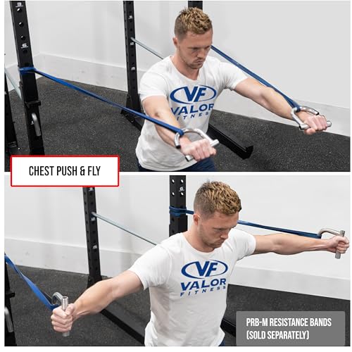 Valor Fitness Resistance Band Handles - Set of 2 for Home Gym Workouts – Strength Training Accessories for Pull-Ups, Chest Press, Rows & Upper Body Exercises