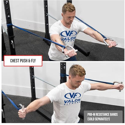 Valor Fitness Resistance Band Handles - Set of 2 for Home Gym Workouts – Strength Training Accessories for Pull-Ups, Chest Press, Rows & Upper Body Exercises