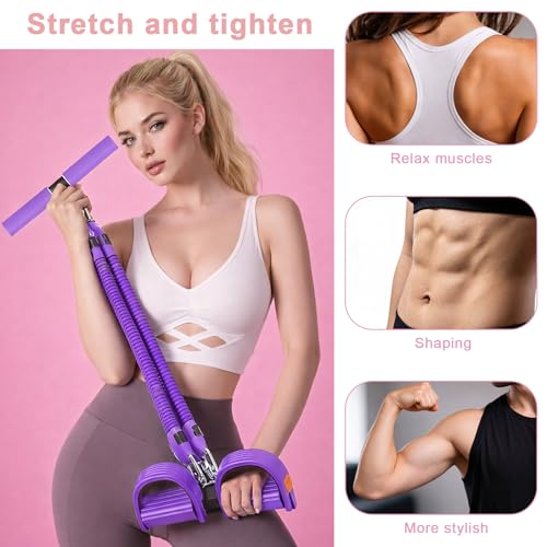 2026 New Pedal Resistance Band with Handles, Adjustable Detachable Multifunction Pedal Resistance Band, Thai Natural Rubber Tension Rope for Abs, Arms, Waist, Legs & Home Fitness