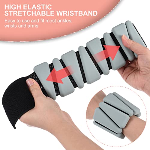 PATIKIL Ankle Weights for Women, 2Lbs Total (1Lb Each) Adjustable Wrist Weights with Removable Weights Arm Weights for Women & Men Yoga Training Walking Jogging Aerobics - color: Gray