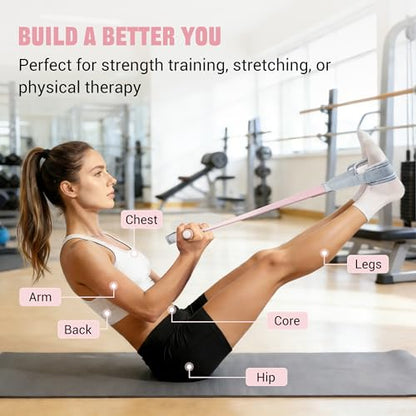 Foot Pedal Resistance Band for Women Core Workout, Fabric Resistance Band with Handles 150lb Full-Body Exercise Band for Arm & Leg Muscle Training, Adjustable & Fixed Length Options - style: Standard