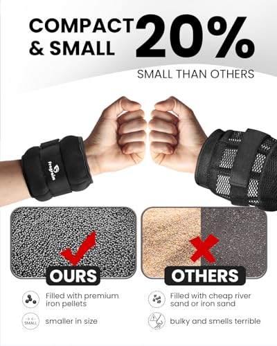 Ankle Weights, 1/2/3/4/6/8/10 LB 1 Pair Wrist Leg Arm Weight for Women, Men - color: Black, size: 0.5 lb x2