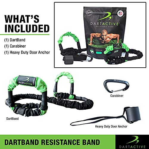 DartBand Premium Resistance Bands with Handles,Door Anchor,and Carabiner Clip for Athletic Training,Rehab,Strength Training,Yoga,Physical Therapy,Home Workout Solution-Medium Resistance - style: Resistance Bands