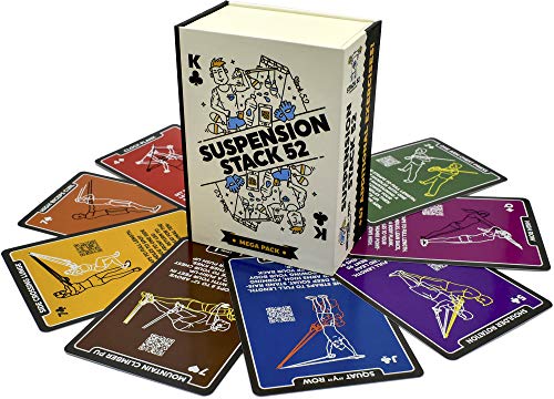 Stack 52 Suspension Exercise Cards Compatible with All Suspension Trainers. Suspended Bodyweight Resistance Workout Game. Video Instructions Included. Fun Home Fitness Program.(Mega Pack) - color: 122 Card Mega Pack