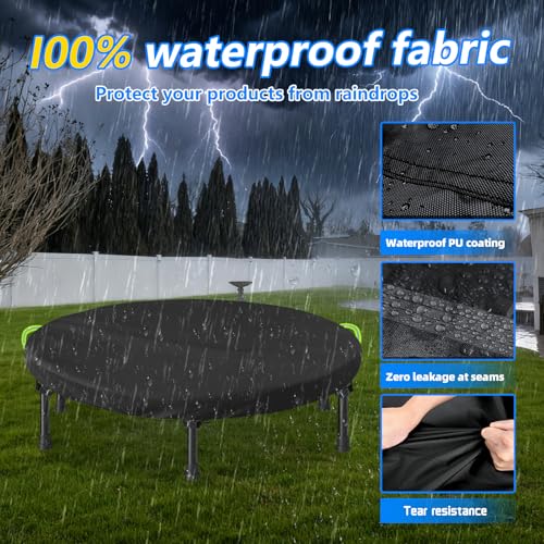 Mini Trampoline Cover, 600D Oxford Waterproof Fitness Trampoline Cover ,Protection Cover for Trampoline Indoor Outdoor Garden Rebounder,(Not Spring Covers) (Black, 91*7.6CM)