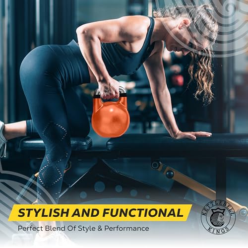 Kettlebell Kings Competition Kettlebells Weight - 33mm handle - 30 KG - Hand weights Workout Gym Equipment and Strength training sets for Women and Men - Weights set for Home Gym