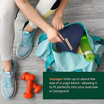 JadeYoga Voyager Yoga Mat - Lightweight & Portable Rubber Yoga Mat - Non-Slip Exercise Mat for Women & Men - Great for Yoga, Home Workout, Gym Fitness, Pilates, Stretching, and More