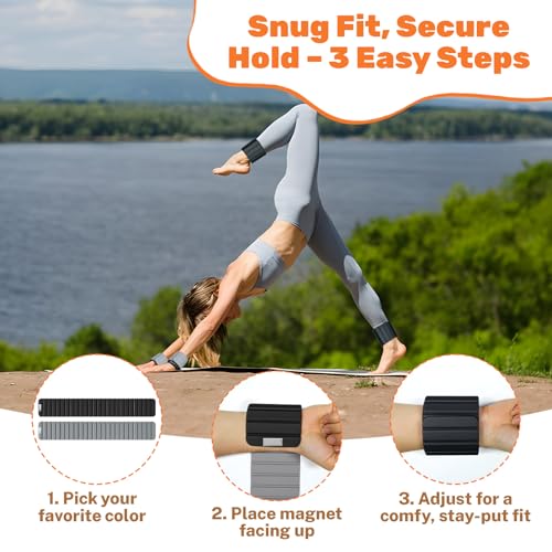 Magnetic Ankle Weights for Women & Men, Adjustable Silicone Wrist Weights Bracelet Set, Stackable Wrist and Ankle Weights 1 Pair 2 Lbs, Weighted Bangles Wearable for Home Gym Workout, Jogging, Yoga & Walking