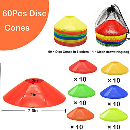 Soccer Cones Set, 84/42Pcs 7"/9" Cones Sports + Disc Cones, Cones for Sports with Carry Bag, Training Cones, Soccer Cones for Training, Plastic Soccer Cones for Drills