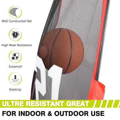 Hikeen Basketball Defender Dummy, Training Equipment for Practice Basketball Dribbling, Shooting, Passing - 2 Sizes Folding Poles, 4 Reinforced Base Sandbags