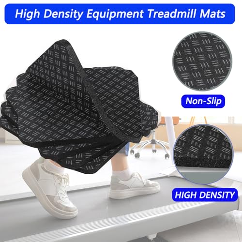 6PCS Treadmill Mats,High Density Equipment Pads 4 x 4 x 0.2 inch Double-Sided Non-Slip Exercise Equipment Mat for Floor Protection,Washing Machine Pads,Walking Pad,Exercise Bike,Home Gym etc.