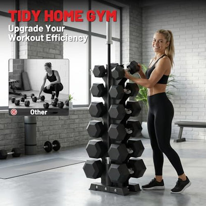 Papababe Dumbbell Stand, A-Frame Weight Storage Rack for Dumbbells, Barbell Holder, Heavy Duty Dumbbells Storage with T Bar Row Attachment for Home Gym (Dumbbell Rack Stand Only)