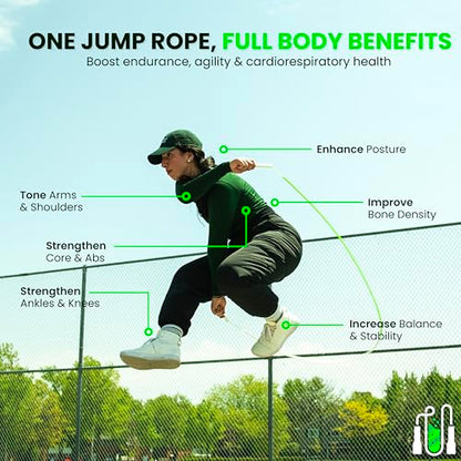 Beaded Jump Rope – Adjustable 10ft Skipping Rope for Women, Men & Kids, Beginner Friendly with Durable Weighted Beads, Shatterproof Handles, Tangle-Free for Cardio, Fitness, Freestyle & Home Workout