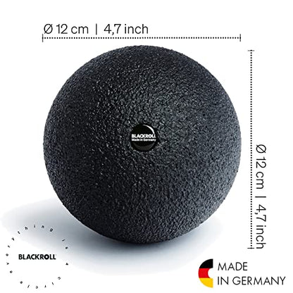 Blackroll - Trigger Point Ball 12, for Exercise and Muscle Recovery, Deep Tissue Massager for Myofascial Release in The Shoulders, Neck, and Back, 12cm (4.7"), Black - size: 4.7"