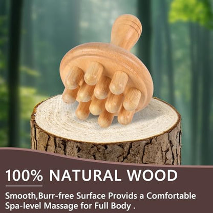 Wood Therapy Massage Tools, Anti Cellulite Massager Body Scraping Lymphatic Drainage Massager,Trigger Point Wood Therapy Gua Sha Tool for Body Sculpting,Back, Legs, Full Body Use - style: Wooden Massager