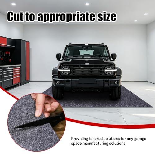 Garage Floor Mat 6x8 FT Waterproof Oil Spill Mat Non-Slip Backing Paking Mat for Under Car Washable Heavy Duty Floor Protector for Garage, Driveway - size: 6‘ x 8'