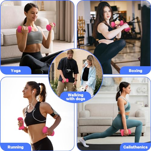 HXD-ERGO Ergonomic Dumbbells Weights Set-Hand Weights for Women at Home, Ear Dumbbells Weights for Pilates, Yoga, Jogging,StrengthTraining - color: 7 LBS