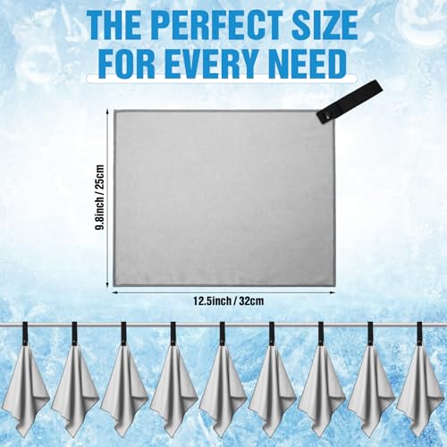 10 Pcs Quick Dry Microfiber Camping Towels 25x32 cm, Light Gray - color: Light Gray