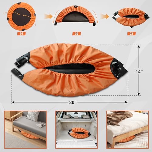 HYD-Parts 40" 48" Mini Trampoline for Adults and Kids Exercise Rebounder with Adjustable Bar Fitness Trampoline Indoor Max Load 330 440lbs - color: Orange-40in