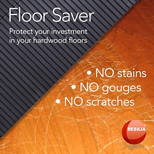 RESILIA Heavy-Duty Protective Floor Mat for Exercise Equipment, Heavy Duty and Easy-to-Clean Design Protects Floors, for Gym Use, Weightlifting, Training, Made in The USA