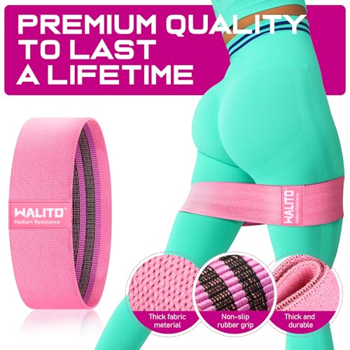 Fabric Resistance Bands for Working Out, Exercise Bands for Glutes and Legs - color: 4.Pink,Aqua,Grey,Black