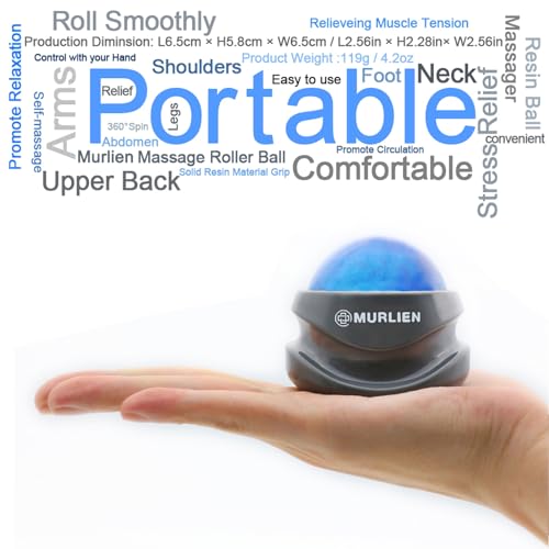 Massage Roller Ball, Tight and Sore Muscles Relief, Manual Massager, Alleviating Shoulder, Arms, Back, Legs, Calves or Muscle Tension