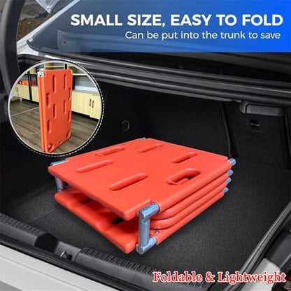 Foldable Spine Board Stretcher Kit with Head Imlizer & Neck Brace - Fold Water Floating Stretcher for First Responders, Hospitals, Clinics, Sports, Family Use