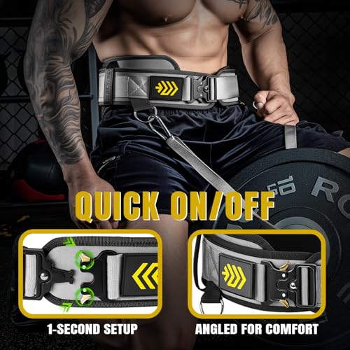 MANUEKLEAR 2-in-1 Weightlifting Belt & Dip Belt with 36.7 IN Rope, Double-Layer Weight Lifting Belts, Powerlifting Gym Weighted Belt for Pull Up Squat - color: Sleek Grey, size: XL(38-41in)