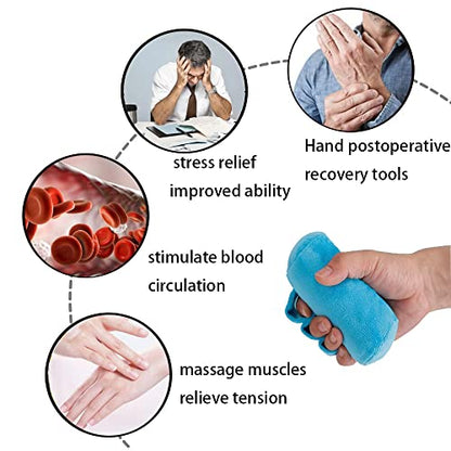 Hand Grip Exerciser Strengthener, Finger Exerciser Ball and Hand Exercisers for Strength,Therapy Ball for Hand Cramps and Recovery