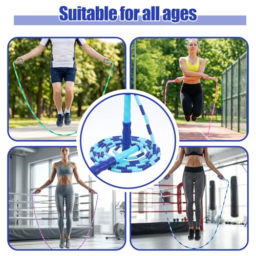 Jump Ropes Bulk 20 Pcs Beaded Skipping Rope 9.2 ft PVC Adjustable Colorful